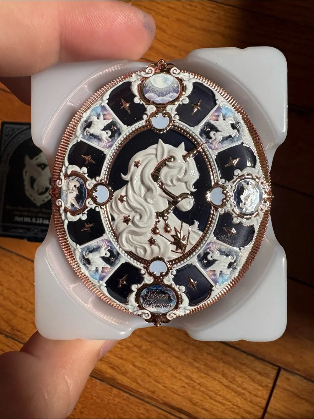 Flower Knows Men’s Black and Gold Decorative Compact Mirror